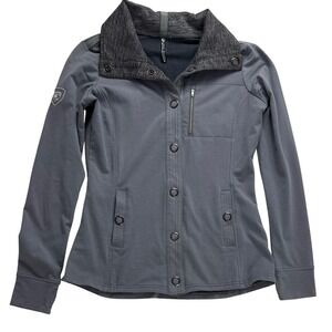 KUHL Krush Womens Grey Snap Front Jacket Mock Neck Size Small‎